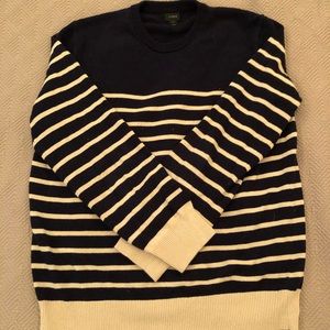 Men’s J. Crew Navy Blue Striped Sweater Medium